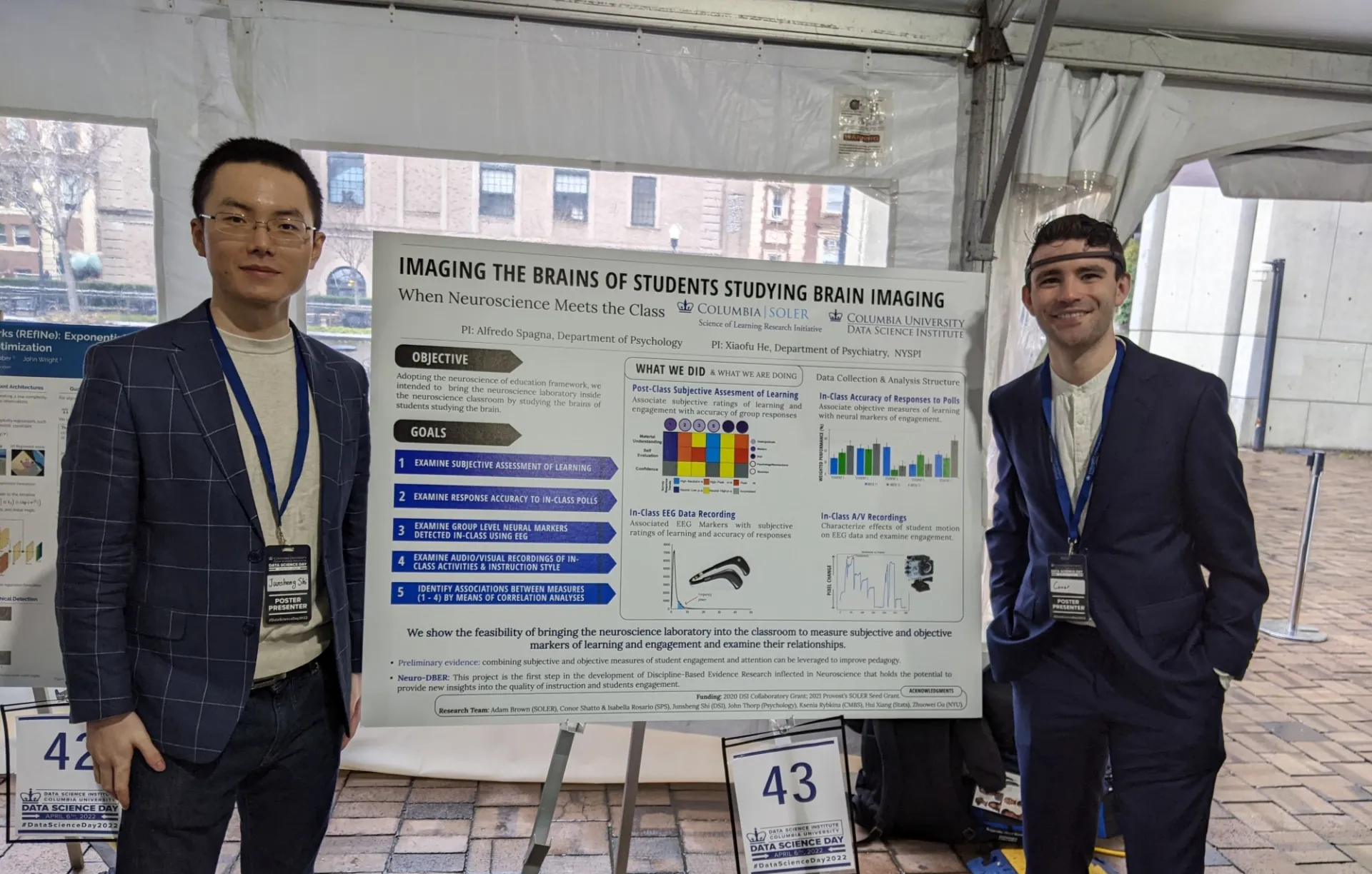 Junsheng Shi and Conor Shatto presented a poster on Alfredo Spagna's SOLER-supported project at Data Science Data 2022.
