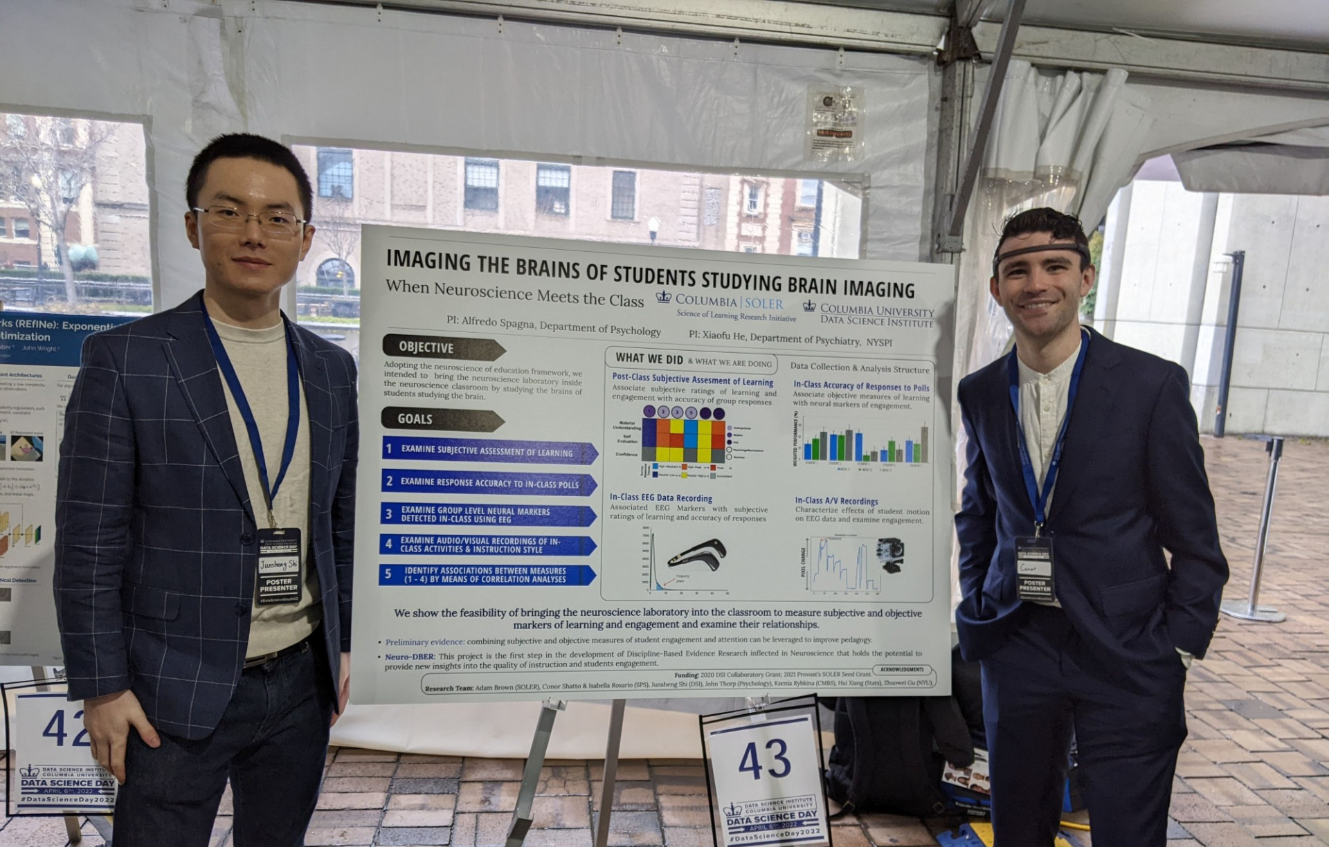 Junsheng Shi and Conor Shatto presented a poster on Alfredo Spagna's SOLER-supported project at Data Science Data 2022.